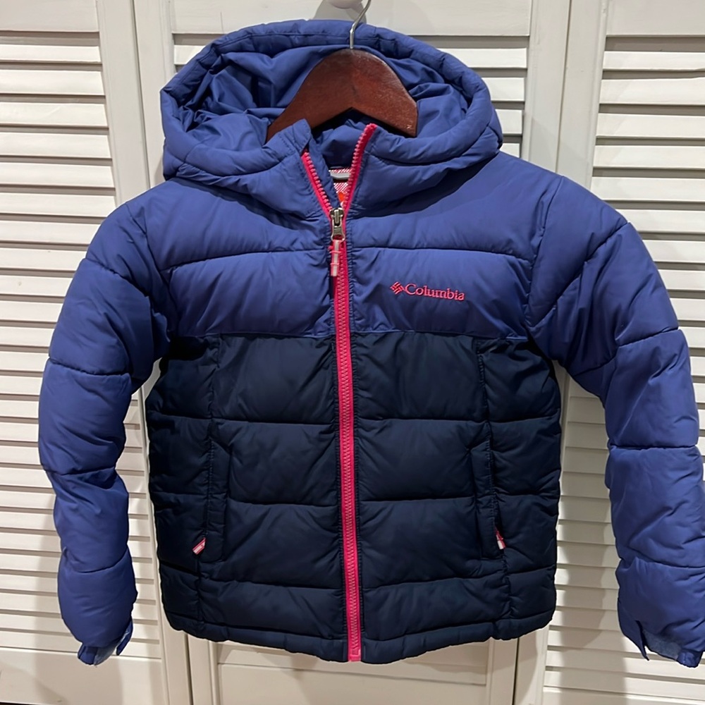 Columbia Hooded Puffer Coat Jacket Little Girls Size 6/7